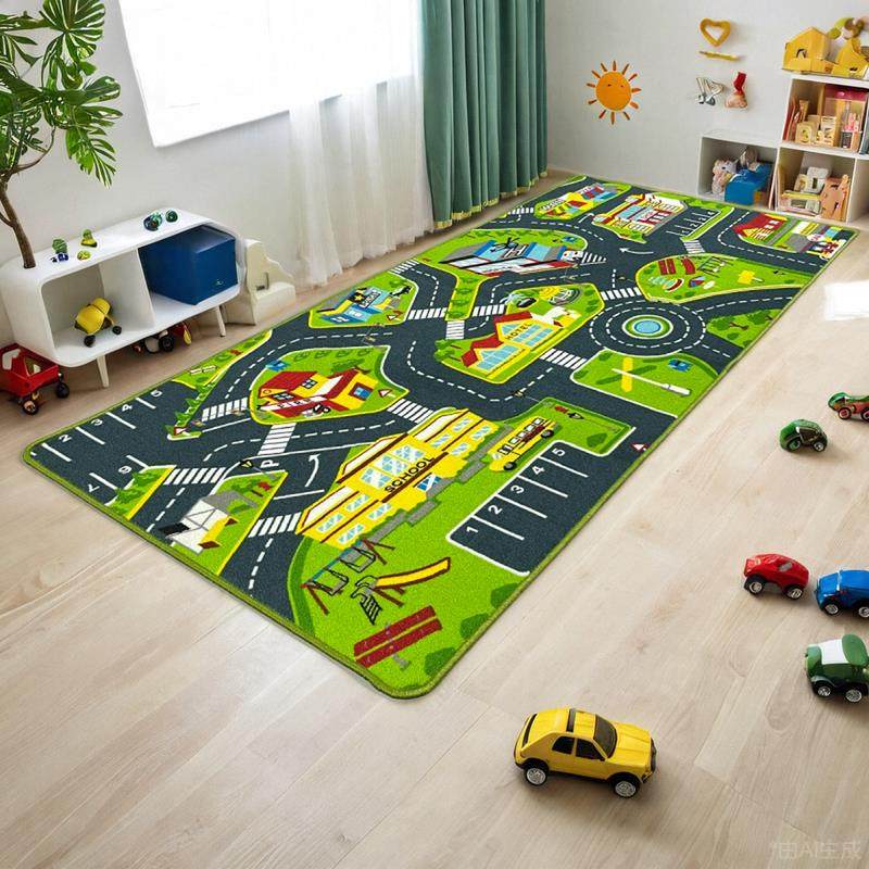 捷成地毯儿童汽车地垫跑道城市交通卧室客厅可机洗防滑幼儿园室内,居家布艺,地毯,淘宝优惠券,粉丝福利购,淘宝优惠卷