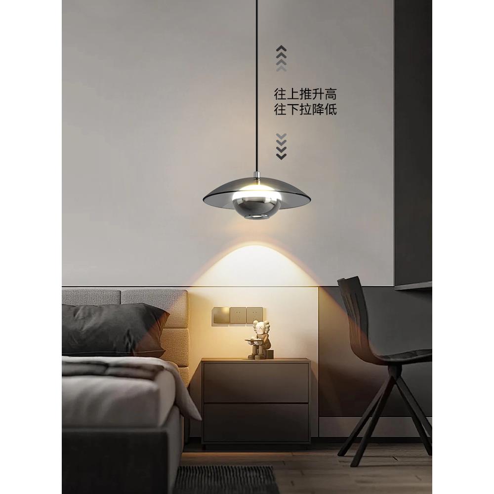 卧室升降床头小吊灯创意轻奢主卧玄关吧台吊线灯高级感房间灯具