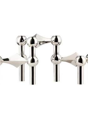 银色金色分子烛台现代简约欧式轻奢摆件样板房售楼处软装饰品摆设