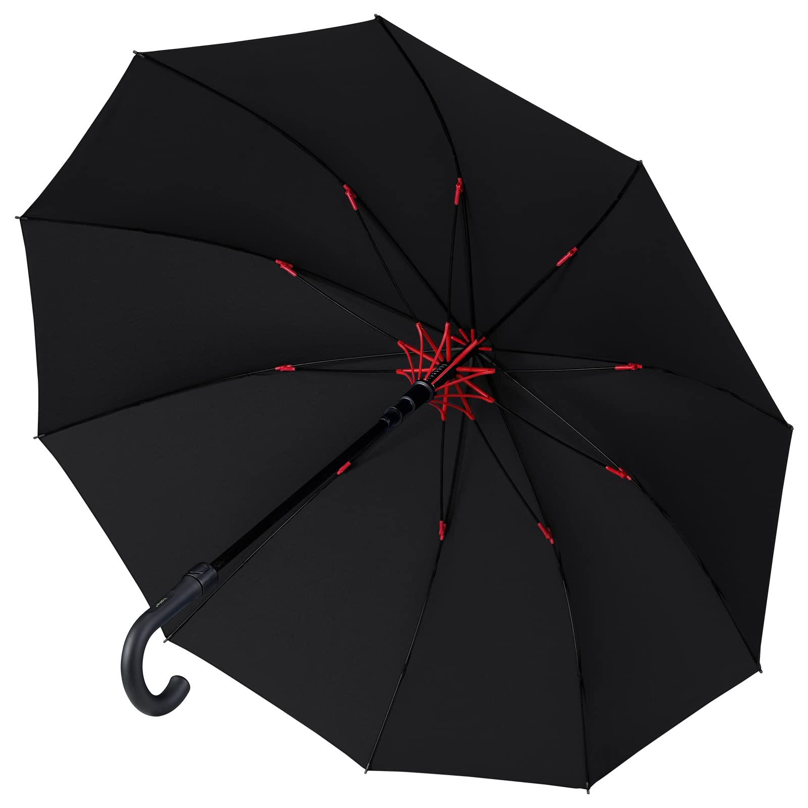 日系原单自动大雨伞黑色长伞超大伞面抗风加固男女通用双人长柄伞