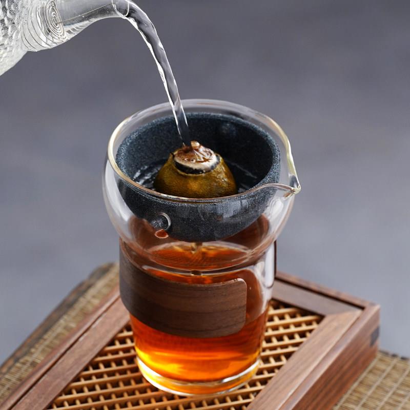 小青柑专用玻璃茶壶泡茶器无孔过滤一体式茶水分离单壶公道杯茶漏
