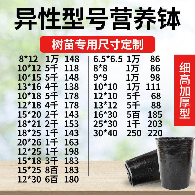 异性营养钵加厚加高塑料育苗营养袋营养杯种植育苗盘一次性花盆