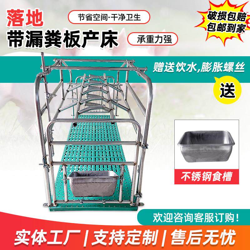 落地式母猪产床不锈钢槽产保两用单体母猪带漏粪板简易单体产床