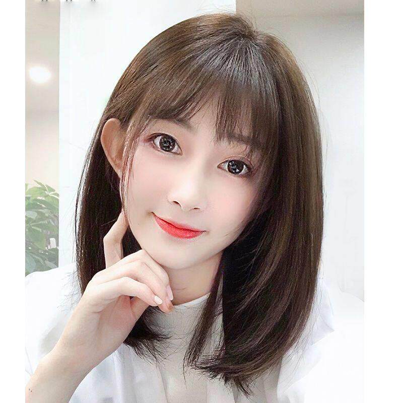 锁骨假发短发彷真人中长发假发套夏季自然全头套式减龄假发女长发