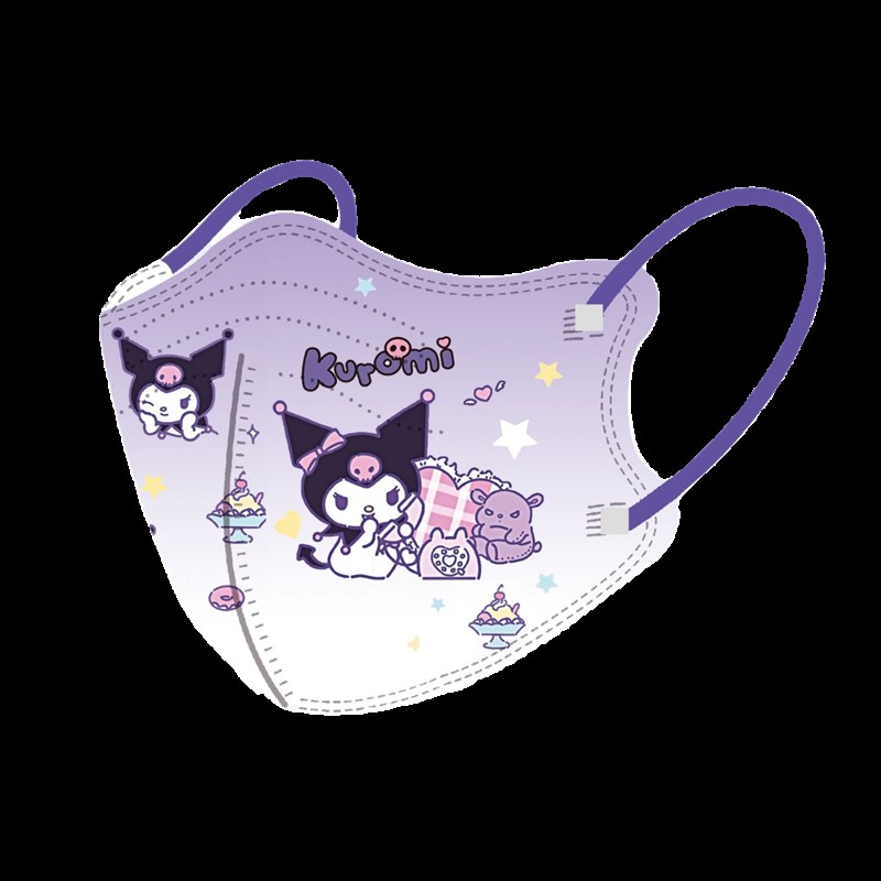 新款库洛米儿f童4D立体一次性口罩可爱卡通春秋款学生透气防护面
