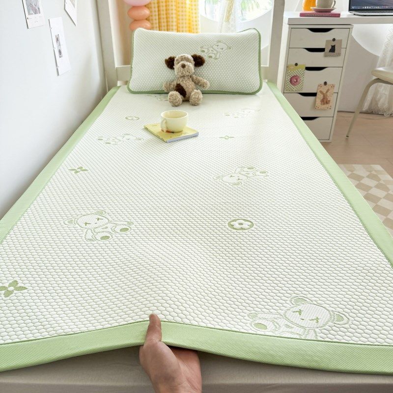 夏季卡通冰豆豆凉席床垫三件套新款可水洗宿舍单人冰丝席空调席子,床上用品,冰丝席,淘宝优惠券,粉丝福利购,淘宝优惠卷