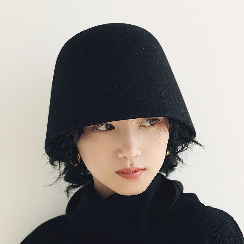 气质黑色羊毛盆帽女秋冬天百搭圆顶渔夫帽韩版日系纯色乞丐帽子潮,服饰配件/皮带/帽子/围巾,帽子,淘宝优惠券,粉丝福利购,淘宝优惠卷