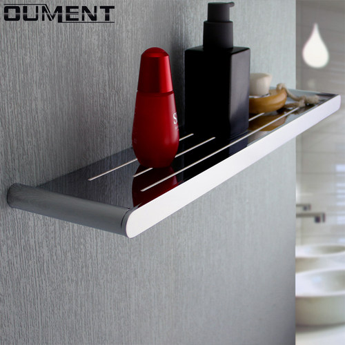 全铜镜前置物架 轻奢浴室玻璃隔板304加厚 卫生间镜下置物架沥水