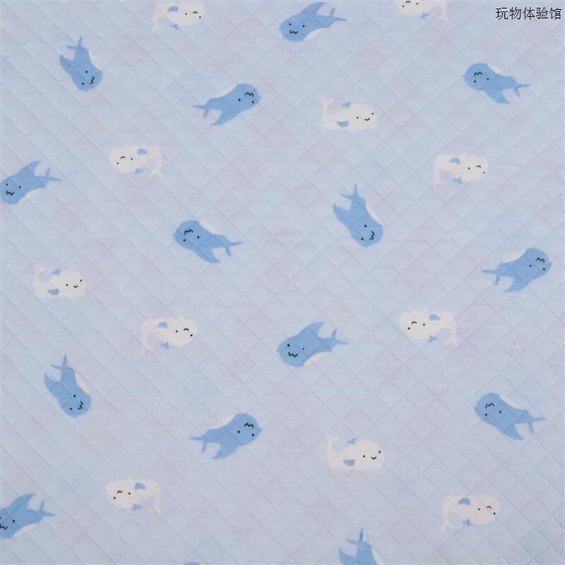 现货冬季宝宝夹棉服睡袋布料 320gK棉针织印花空气层夹棉布