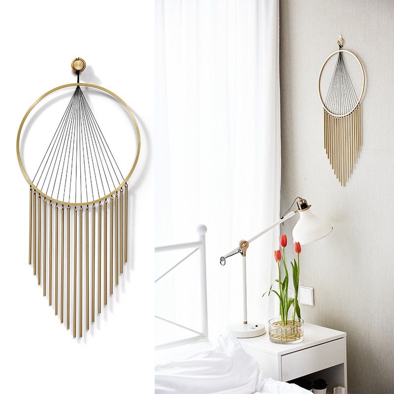 轻奢流苏墙壁捕梦网电视背景墙玄关墙饰装饰墙上挂饰W墙面客厅挂