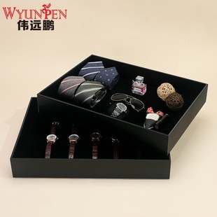 伟远鹏首饰展示道具黑色绒布珠宝店保险柜专用收货大容量收纳空盘