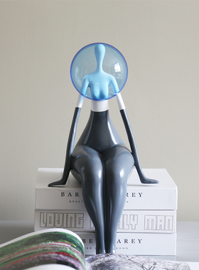 吹泡泡人物摆件法式雕塑玄关美容会所服装店书柜隔断家居装饰品