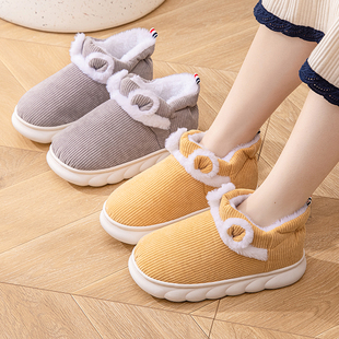 高帮月子鞋冬季产后包跟厚底加绒孕妇鞋11月份12秋冬保暖产妇拖鞋