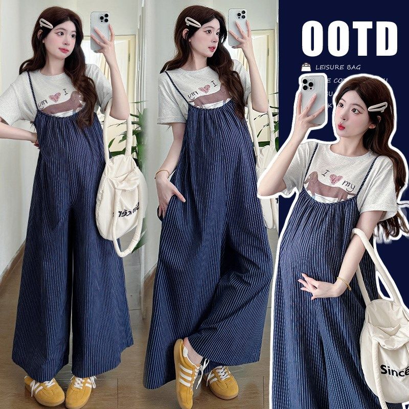 孕妇裤子夏季外穿条纹棉麻背带裤宽松大码怀孕休闲裤夏装阔腿裤夏,孕妇装/孕产妇用品/营养,孕妇休闲裤,淘宝优惠券,粉丝福利购,淘宝优惠卷