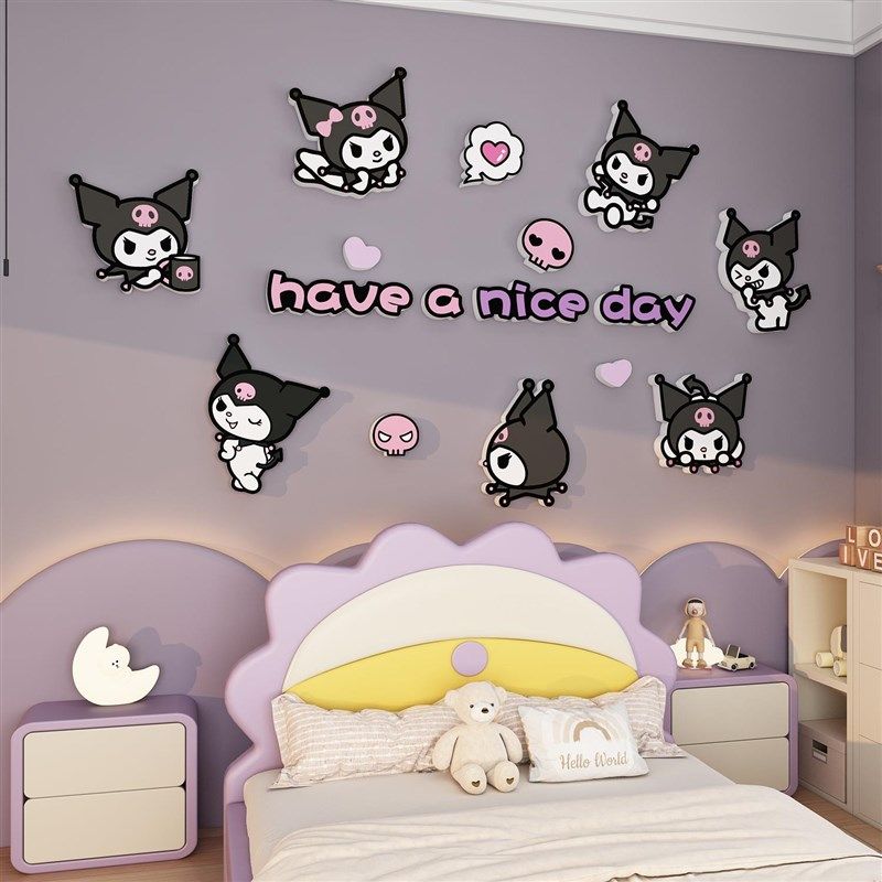玉桂狗儿童房间布置装饰大耳狗女孩卧室床头公主床头墙面贴纸挂画,家居饰品,文化墙贴,淘宝优惠券,粉丝福利购,淘宝优惠卷
