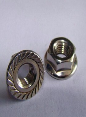 304.316L不锈钢o六角法兰螺母 法兰面花齿螺母 防滑螺帽 6923