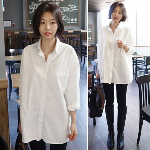 2021秋季宽松大码纯棉孕妇衬衫韩版春秋孕妇装白衬衣职业孕妇上衣