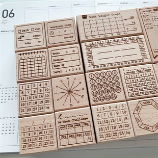 有间手帐打卡时间轴日付钟t表时间印章图章手帐本日记本小票票据