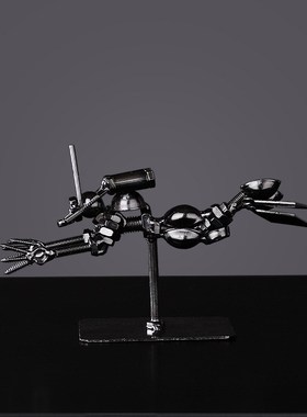 创意铁艺潜水蛙人办公室桌面摆件书E房个性工艺品装饰书架摆设礼