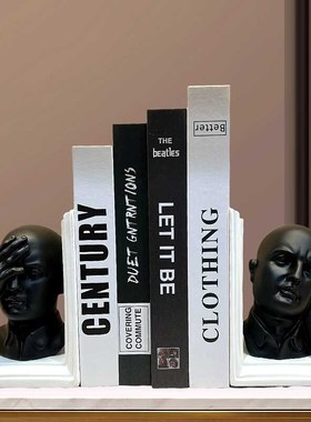 创意雕像人物书档电视柜书柜假书高档轻奢客厅玄关酒柜装饰品摆件