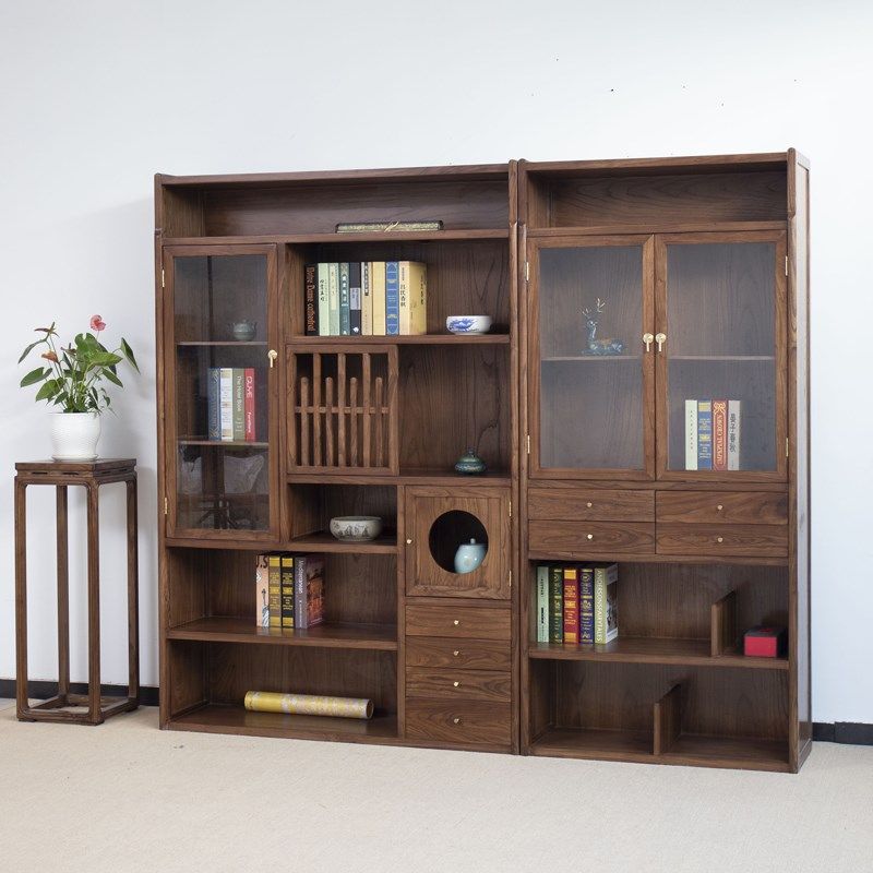 新中式实木博古架多宝阁家用茶室置物架茶叶柜客厅古董摆件展示架