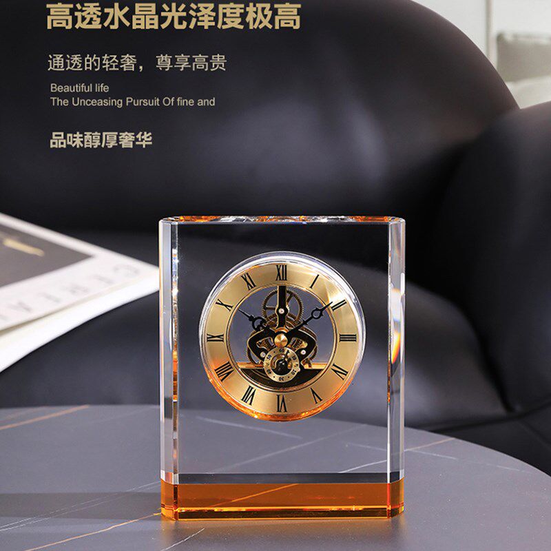 威弗列德钟表摆放式机械时钟客厅坐钟家用时尚现代轻奢水晶小座钟