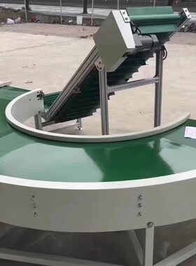 自动PVC接驳输送机裙边小型环形传送D带机滚筒流水线90度180转弯