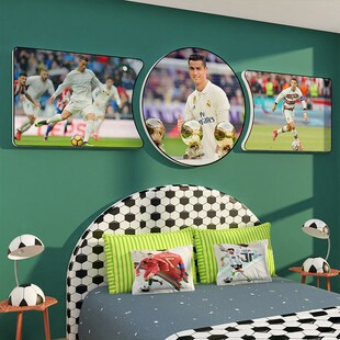 c罗海报贴纸画足球n星主题儿童房间男生卧室墙面装饰床头背景布置