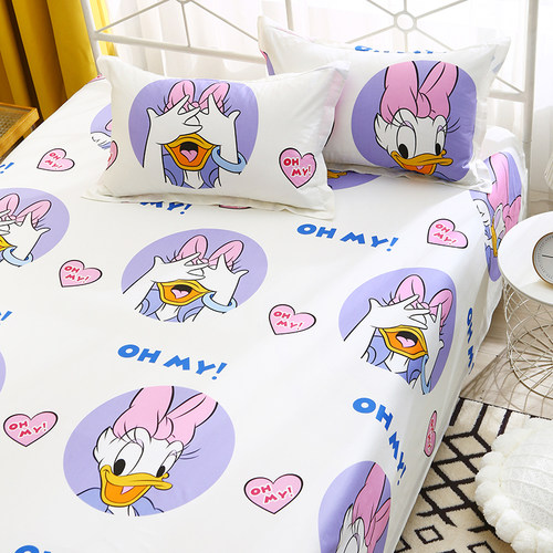 纯棉斜纹卡通床单黛西米妮公主儿童拼接床幼儿园学生睡单床笠定做