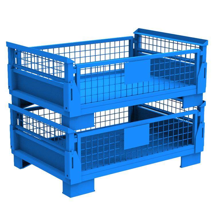 欧式金属网箱折叠式货架仓储笼带门可堆垛网格金属物流箱,五金/工具,周转箱/储物箱/收纳箱,淘宝优惠券,粉丝福利购,淘宝优惠卷