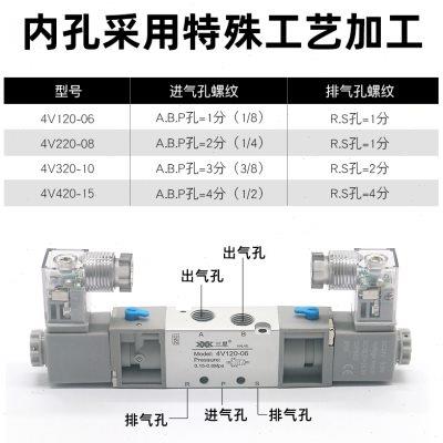 亚德客型气动电磁阀4V220-08二位五通换向阀双头气缸控制阀气阀