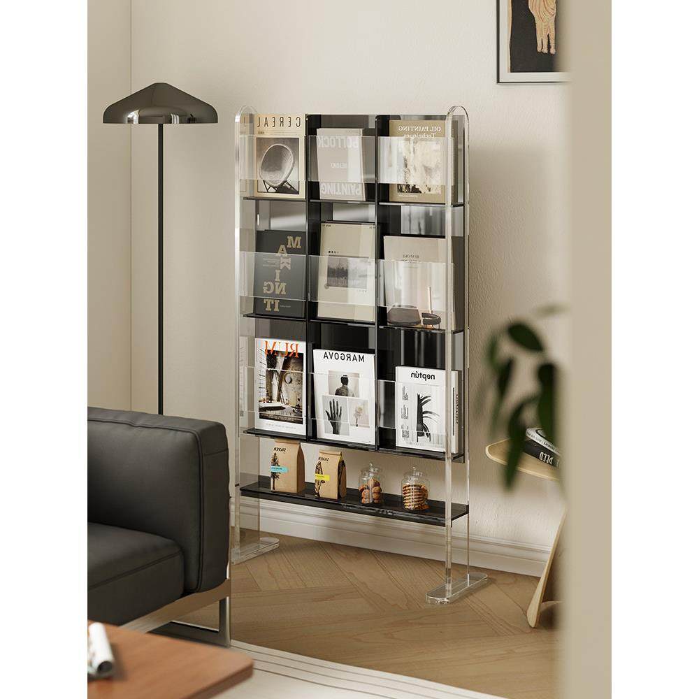 亚克力落地阅读书架客厅置物架简易展示架报刊收纳轻奢杂志架cd架,住宅家具,书架,淘宝优惠券,粉丝福利购,淘宝优惠卷