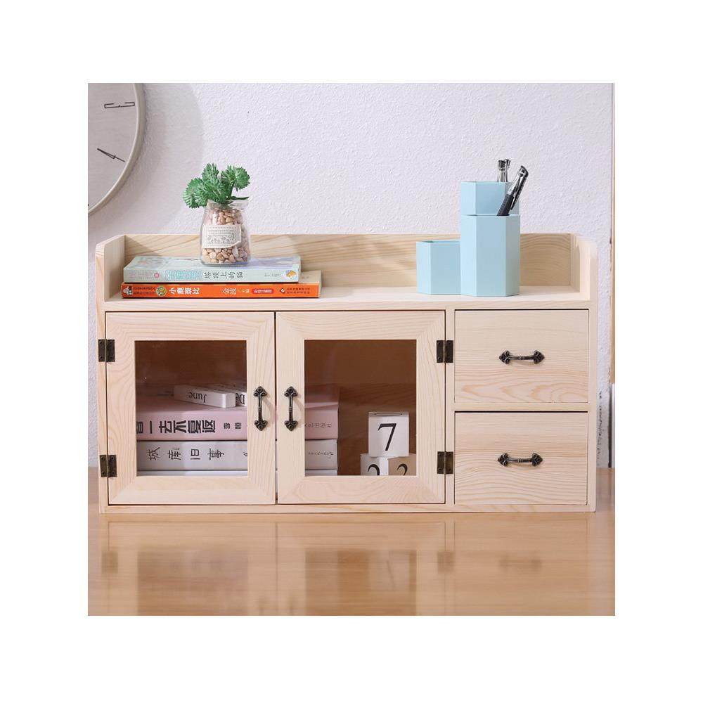 实木收纳柜桌面收纳箱盒化妆品整理抽屉式置物架办公置物架双开门,收纳整理,收纳柜,淘宝优惠券,粉丝福利购,淘宝优惠卷