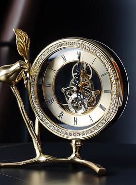 轻奢摆件饰品高档座钟家居好物装饰品摆件时钟高级感钟表摆件客厅