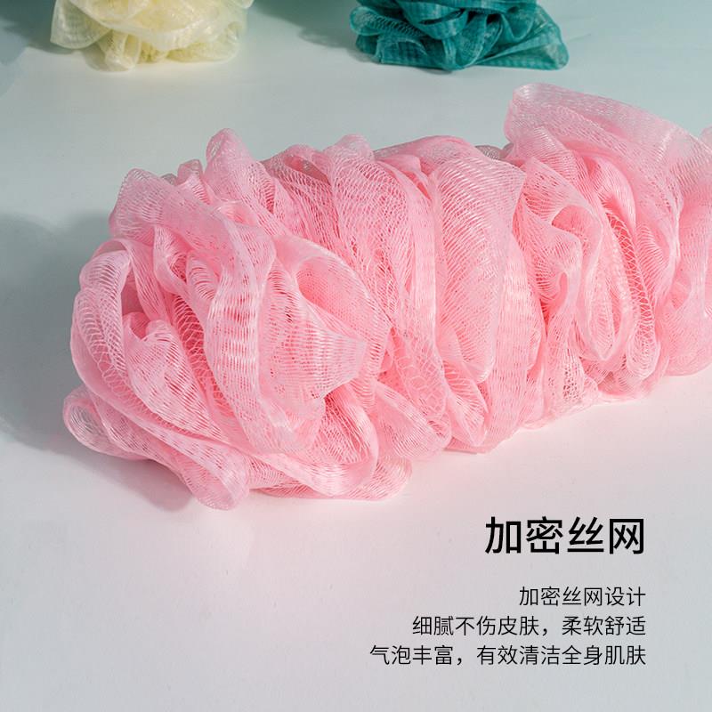 新加坡浴球打泡洗澡沐浴球带长柄搓背搓澡巾按摩起泡网用品大号沐