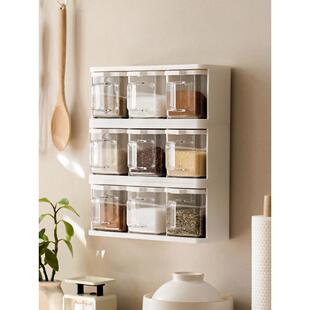 厨房调味盒家用壁挂式调味盒盐糖罐组合套装调味罐