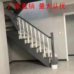 铁艺实木楼梯扶手安全平台护栏围栏简约室内阳台高层阁楼栏杆立柱