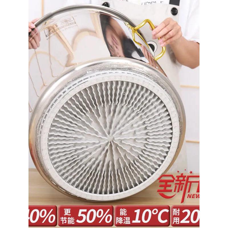 商用304翅片节能汤锅汤桶不锈钢桶带盖加厚大容量锅盐桶覆合底