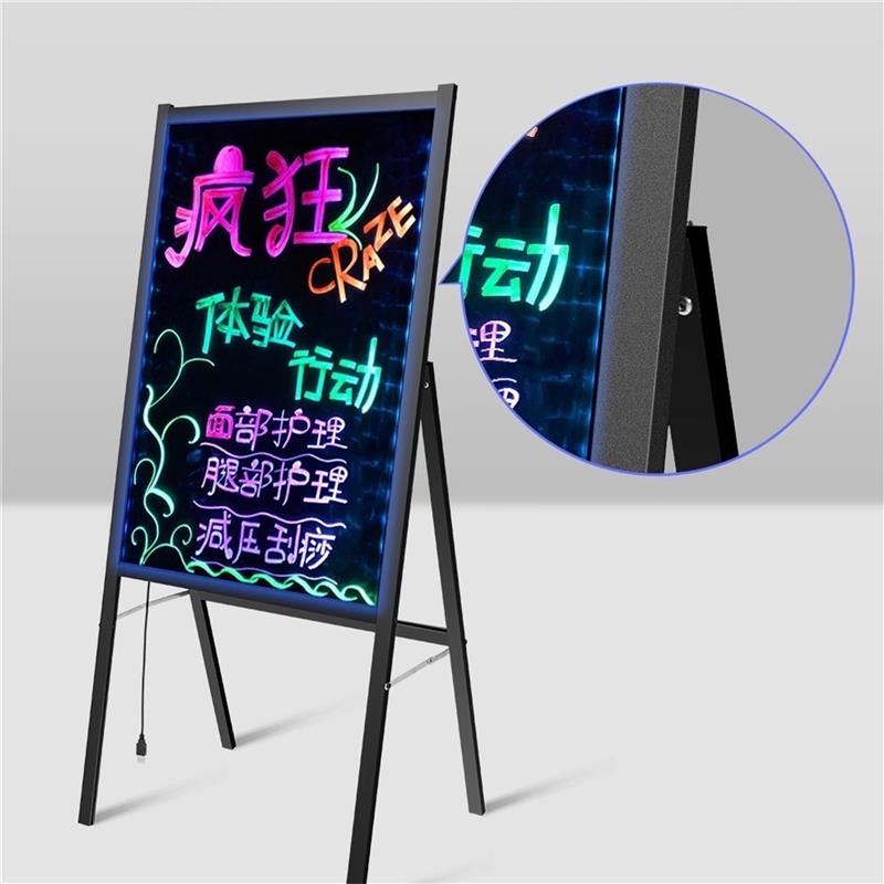 手写黑板可擦写发光字广告牌落地式荧光板店铺宣传板门店展示架