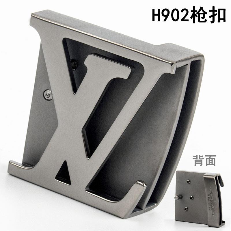 男皮带扣高端不锈钢纯钢扣头字母平滑扣腰带式时尚皮带头腰带扣