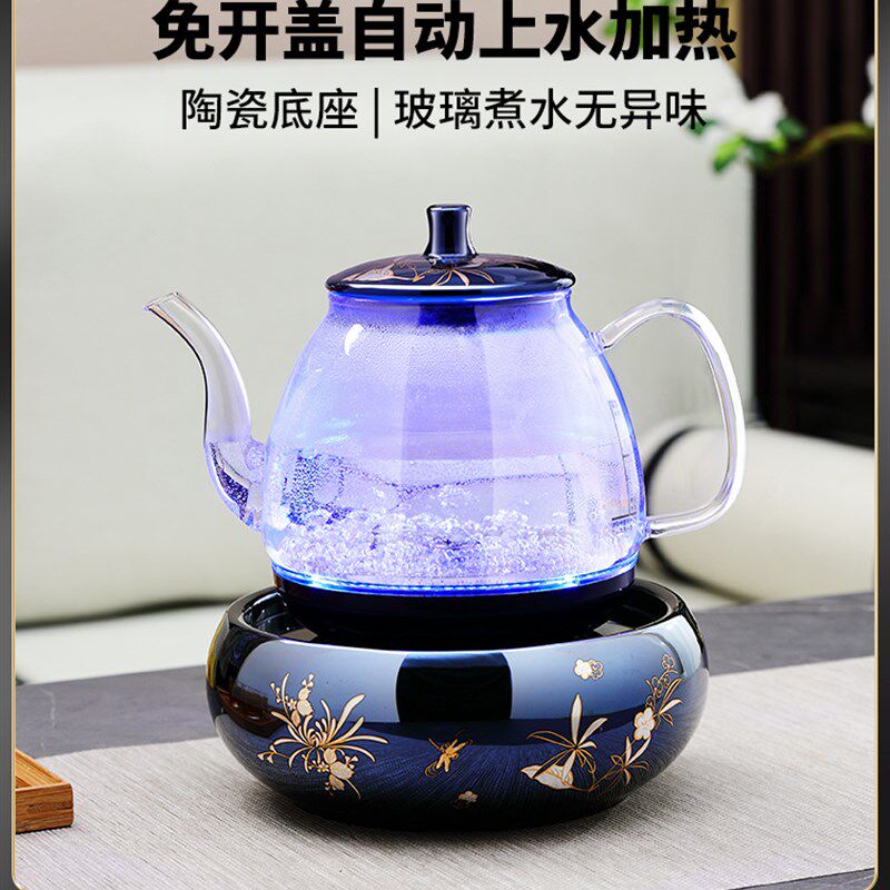 品陶堂一体机全自动底部上水电热烧水壶开水壶茶壶茶炉玻璃壶套装