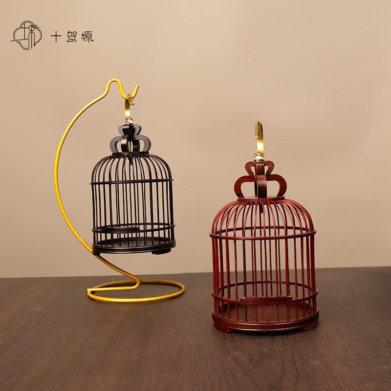 紫光檀竹编大号福禄蝈蝈笼子血檀木鸣虫笼中式摆件实木无漆工艺品