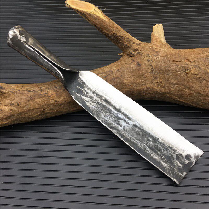 纯手工锻打砍竹刀加厚砍树刀弹簧钢劈柴刀农用直刀砍柴刀破竹篾刀