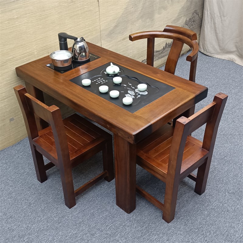 老船木茶桌椅组合小型客厅办公室阳台茶几纯实木功夫茶台中式家具