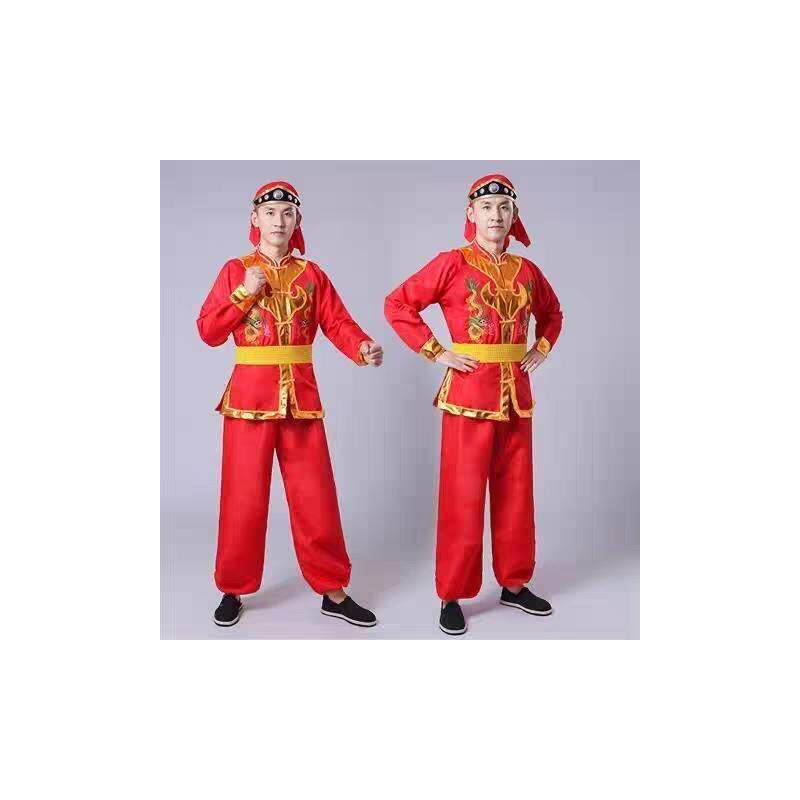 腰鼓服装锣鼓打鼓演出打鼓衣秧歌服男女套装中老年民族表演腰鼓