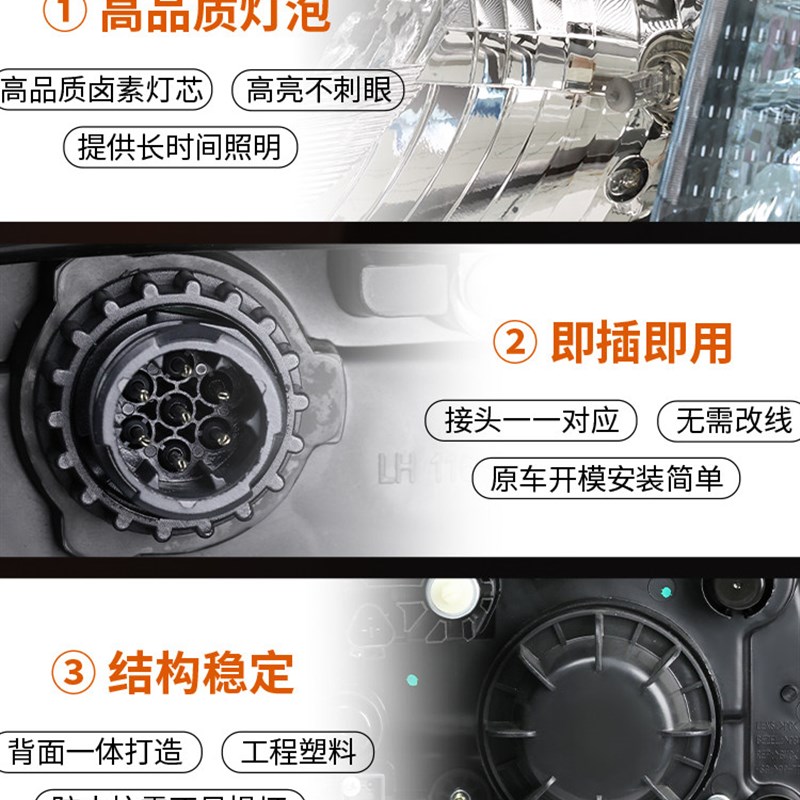 适用柳汽乘龙H7大灯总成H5 新M3激光双透镜超亮led原车改装前照灯