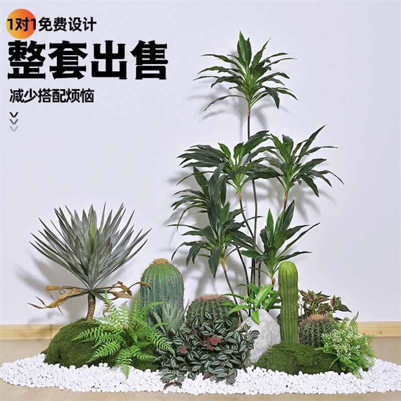 仿真假绿植仙人掌造景观热带沙漠风楼梯下角落植物露营风装饰摆件