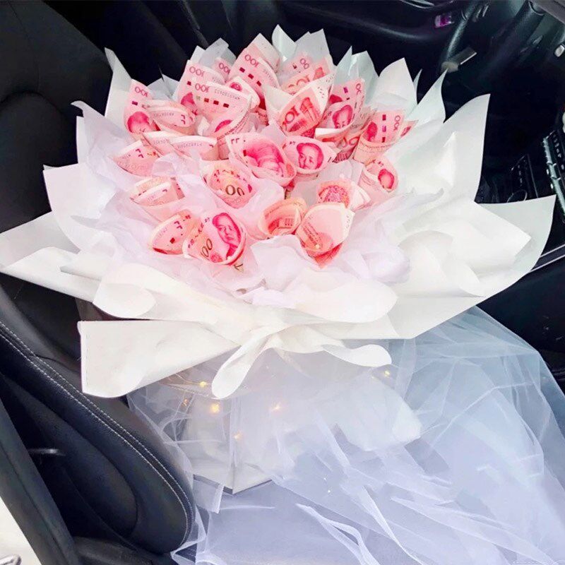 免包半成品有钱花束包装壳diy自制满天星网红生日礼物送女友闺蜜