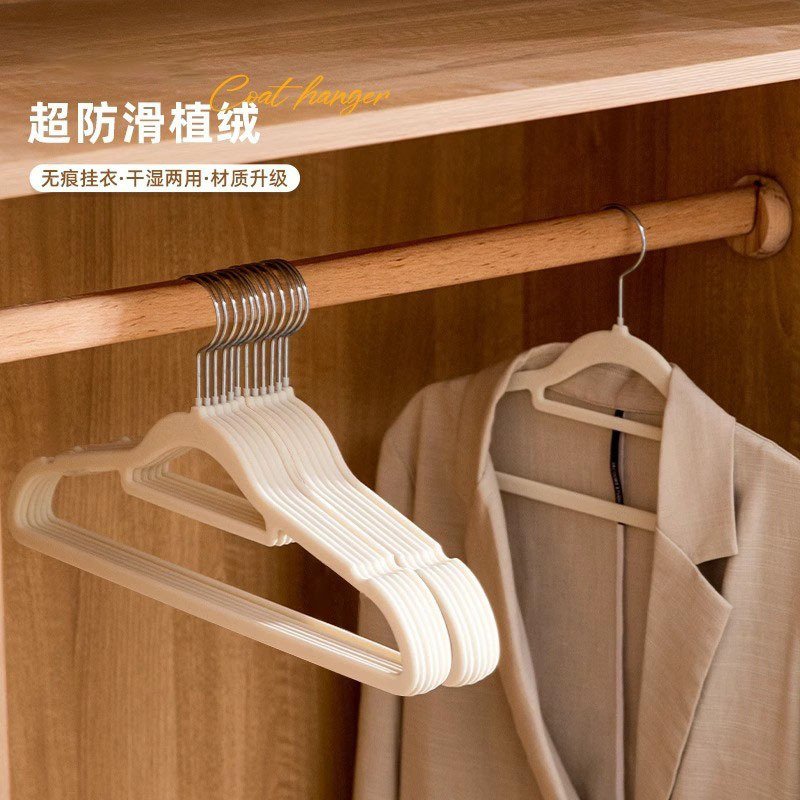 家用透光整理师专用衣架2025新款无痕防滑植绒衣架衣柜晾衣挂架