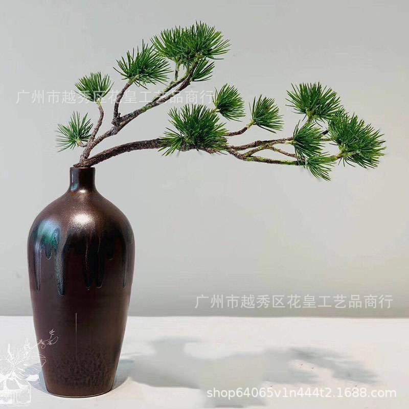 仿真松树 假松针仿真美人松罗汉松迎客松树枝崖柏树中式绿植松枝